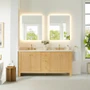 Altair Cedar 72" Free Standing Double Basin Vanity Set with Cabinet, Engineered Stone Vanity Top, and Frameless Mirror