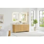 Altair Cedar 72" Free Standing Double Basin Vanity Set with Cabinet, Engineered Stone Vanity Top, and Frameless Mirror