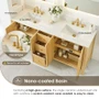 Altair Cedar 72" Free Standing Double Basin Vanity Set with Cabinet, Engineered Stone Vanity Top, and Frameless Mirror