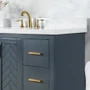 Altair Gazsi 84" Free Standing Double Basin Vanity Set with Cabinet, Engineered Stone Vanity Top, and Framed Mirror