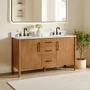 Altair Velora 60" Free Standing Double Basin Vanity Set with Cabinet and Engineered Stone Vanity Top