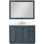 Altair Gazsi 48" Free Standing Single Basin Vanity Set with Cabinet, Stone Composite Vanity Top, and Framed Mirror