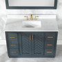Altair Gazsi 48" Free Standing Single Basin Vanity Set with Cabinet, Stone Composite Vanity Top, and Framed Mirror