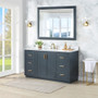 Altair Gazsi 60" Free Standing Single Basin Vanity Set with Cabinet, Engineered Stone Vanity Top, and Framed Mirror