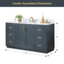 Altair Gazsi 60" Free Standing Single Basin Vanity Set with Cabinet, Engineered Stone Vanity Top, and Framed Mirror