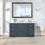 Altair Gazsi 60" Free Standing Single Basin Vanity Set with Cabinet, Engineered Stone Vanity Top, and Framed Mirror
