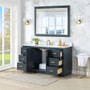 Altair Gazsi 60" Free Standing Single Basin Vanity Set with Cabinet, Engineered Stone Vanity Top, and Framed Mirror
