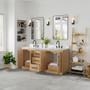Altair Bellavia 72" Free Standing Double Basin Vanity Set with Cabinet, Engineered Stone Vanity Top, and Framed Mirror