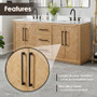 Altair Bellavia 72" Free Standing Double Basin Vanity Set with Cabinet, Engineered Stone Vanity Top, and Framed Mirror