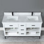 Altair Kesia 60" Free Standing Double Basin Vanity Set with Cabinet and Stone Composite Vanity Top