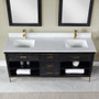 Altair Kesia 72" Free Standing Double Basin Vanity Set with Cabinet, Stone Composite Vanity Top, and Framed Mirror