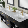 Altair Kesia 72" Free Standing Double Basin Vanity Set with Cabinet, Stone Composite Vanity Top, and Framed Mirror