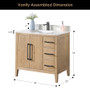 Altair Laurel 36" Free Standing Single Basin Vanity Set with Cabinet, Quartz Vanity Top, and Framed Mirror