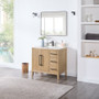 Altair Laurel 36" Free Standing Single Basin Vanity Set with Cabinet, Quartz Vanity Top, and Framed Mirror