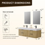 Altair Livia 60" Wall Mounted Double Basin Vanity Set with Cabinet, Engineered Stone Vanity Top, and Frameless Mirror