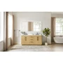 Altair Serene 72" Free Standing Double Basin Vanity Set with Cabinet, Engineered Stone Vanity Top, and Framed Mirror