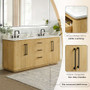 Altair Serene 72" Free Standing Double Basin Vanity Set with Cabinet, Engineered Stone Vanity Top, and Framed Mirror