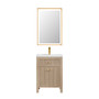 Altair Cerrito 24" Free Standing Single Basin Vanity Set with Cabinet, Ceramic Vanity Top, and Framed Mirror