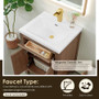Altair Cerrito 24" Free Standing Single Basin Vanity Set with Cabinet, Ceramic Vanity Top, and Framed Mirror