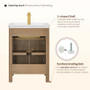Altair Cerrito 24" Free Standing Single Basin Vanity Set with Cabinet, Ceramic Vanity Top, and Framed Mirror