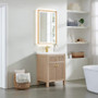 Altair Cerrito 24" Free Standing Single Basin Vanity Set with Cabinet, Ceramic Vanity Top, and Framed Mirror