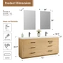 Altair Sigrid 72" Free Standing Double Basin Vanity Set with Cabinet, Engineered Stone Vanity Top, and Frameless Mirror