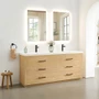 Altair Sigrid 72" Free Standing Double Basin Vanity Set with Cabinet, Engineered Stone Vanity Top, and Frameless Mirror
