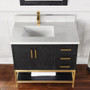 Altair Wildy 36" Free Standing Single Basin Vanity Set with Cabinet, Stone Composite Vanity Top, and Framed Mirror