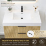 Altair Livia 36" Wall Mounted Single Basin Vanity Set with Cabinet, Engineered Stone Vanity Top, and Frameless Mirror