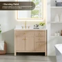 Altair Cerrito 42" Free Standing Single Basin Vanity Set with Cabinet, Engineered Stone Vanity Top, and Framed Mirror