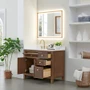 Altair Cerrito 42" Free Standing Single Basin Vanity Set with Cabinet, Engineered Stone Vanity Top, and Framed Mirror