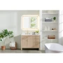 Altair Cerrito 42" Free Standing Single Basin Vanity Set with Cabinet, Engineered Stone Vanity Top, and Framed Mirror