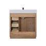 Altair Cicero 36" Free Standing Single Basin Vanity Set with Cabinet, Engineered Stone Vanity Top, and Framed Mirror