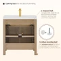Altair Cerrito 30" Free Standing Single Basin Vanity Set with Cabinet, Engineered Stone Vanity Top, and Framed Mirror