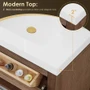 Altair Cerrito 30" Free Standing Single Basin Vanity Set with Cabinet, Engineered Stone Vanity Top, and Framed Mirror