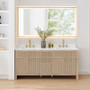 Altair Cerrito 72" Free Standing Double Basin Vanity Set with Cabinet, Engineered Stone Vanity Top, and Framed Mirror