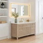 Altair Cerrito 60" Free Standing Single Basin Vanity Set with Cabinet, Engineered Stone Vanity Top, and Framed Mirror