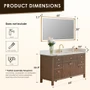 Altair Cerrito 60" Free Standing Single Basin Vanity Set with Cabinet, Engineered Stone Vanity Top, and Framed Mirror