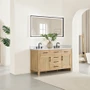 Altair Salome 60" Free Standing Double Basin Vanity Set with Cabinet, Engineered Stone Vanity Top, and Framed Mirror