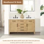 Altair Salome 60" Free Standing Double Basin Vanity Set with Cabinet, Engineered Stone Vanity Top, and Framed Mirror