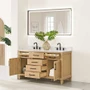 Altair Salome 60" Free Standing Double Basin Vanity Set with Cabinet, Engineered Stone Vanity Top, and Framed Mirror