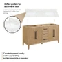 Altair Laurel 60" Free Standing Double Basin Vanity Set with Cabinet, Quartz Vanity Top, and Framed Mirror