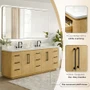 Altair Serene 84" Free Standing Double Basin Vanity Set with Cabinet, Engineered Stone Vanity Top, and Framed Mirror