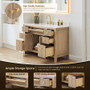 Altair Cerrito 48" Free Standing Single Basin Vanity Set with Cabinet, Engineered Stone Vanity Top, and Framed Mirror