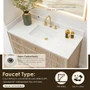 Altair Cerrito 48" Free Standing Single Basin Vanity Set with Cabinet, Engineered Stone Vanity Top, and Framed Mirror