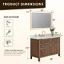 Altair Cerrito 48" Free Standing Single Basin Vanity Set with Cabinet, Engineered Stone Vanity Top, and Framed Mirror