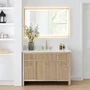 Altair Cerrito 48" Free Standing Single Basin Vanity Set with Cabinet, Engineered Stone Vanity Top, and Framed Mirror