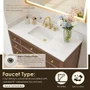 Altair Cerrito 48" Free Standing Single Basin Vanity Set with Cabinet, Engineered Stone Vanity Top, and Framed Mirror