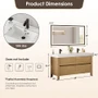 Altair Cascadia 60" Free Standing Double Basin Vanity Set with Cabinet, Engineered Stone Vanity Top, and Framed Mirror