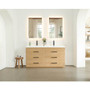 Altair Sigrid 60" Free Standing Double Basin Vanity Set with Cabinet, Engineered Stone Vanity Top, and Frameless Mirror